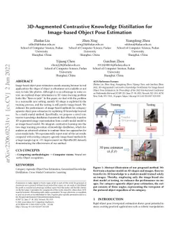 3D-Augmented Contrastive Knowledge Distillation for Image-based Object
  Pose Estimation