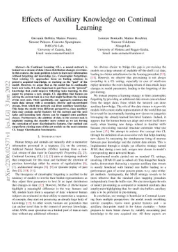 Effects of Auxiliary Knowledge on Continual Learning