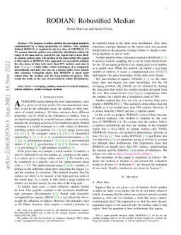 RODIAN: Robustified Median
