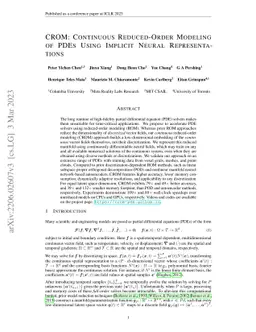 CROM: Continuous Reduced-Order Modeling of PDEs Using Implicit Neural
  Representations