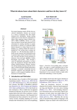 What do tokens know about their characters and how do they know it?