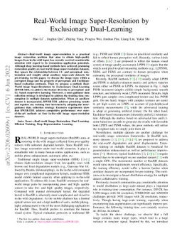 Real-World Image Super-Resolution by Exclusionary Dual-Learning