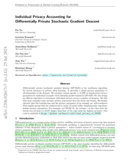 Individual Privacy Accounting for Differentially Private Stochastic
  Gradient Descent