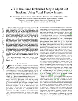 VPIT: Real-time Embedded Single Object 3D Tracking Using Voxel Pseudo
  Images