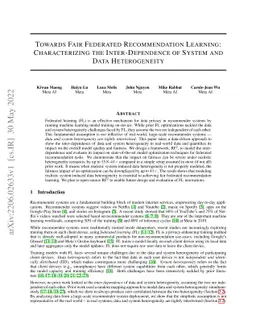 Towards Fair Federated Recommendation Learning: Characterizing the
  Inter-Dependence of System and Data Heterogeneity