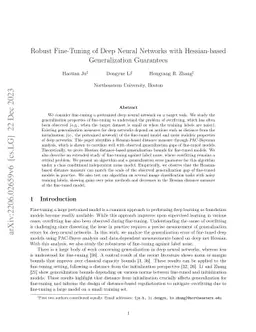 Robust Fine-Tuning of Deep Neural Networks with Hessian-based
  Generalization Guarantees