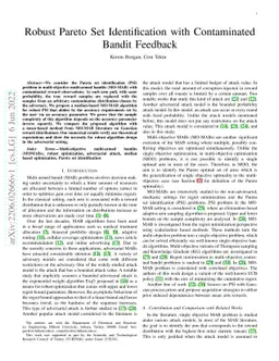 Robust Pareto Set Identification with Contaminated Bandit Feedback