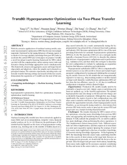 TransBO: Hyperparameter Optimization via Two-Phase Transfer Learning