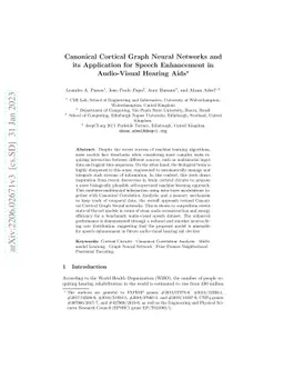 Canonical Cortical Graph Neural Networks and its Application for Speech
  Enhancement in Audio-Visual Hearing Aids