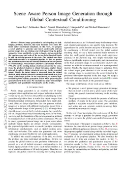 Scene Aware Person Image Generation through Global Contextual
  Conditioning