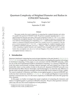 Quantum Complexity of Weighted Diameter and Radius in CONGEST Networks