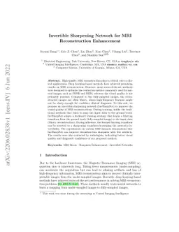 Invertible Sharpening Network for MRI Reconstruction Enhancement