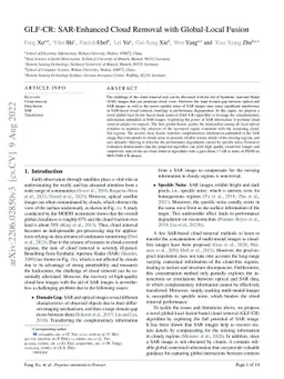 GLF-CR: SAR-Enhanced Cloud Removal with Global-Local Fusion