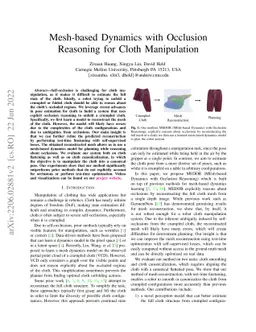 Mesh-based Dynamics with Occlusion Reasoning for Cloth Manipulation