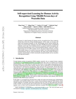 Self-supervised Learning for Human Activity Recognition Using 700,000
  Person-days of Wearable Data
