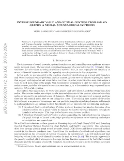 Inverse Boundary Value and Optimal Control Problems on Graphs: A Neural
  and Numerical Synthesis