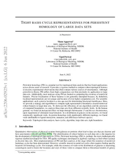 Tight basis cycle representatives for persistent homology of large data
  sets