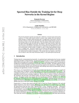 Spectral Bias Outside the Training Set for Deep Networks in the Kernel
  Regime