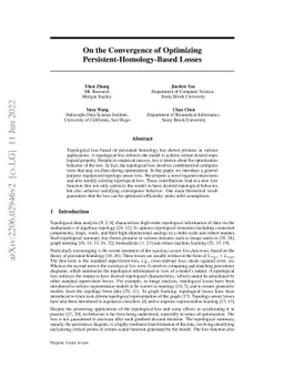 On the Convergence of Optimizing Persistent-Homology-Based Losses