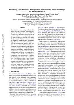 Enhancing Dual-Encoders with Question and Answer Cross-Embeddings for
  Answer Retrieval