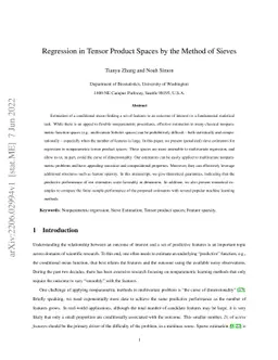 Regression in Tensor Product Spaces by the Method of Sieves