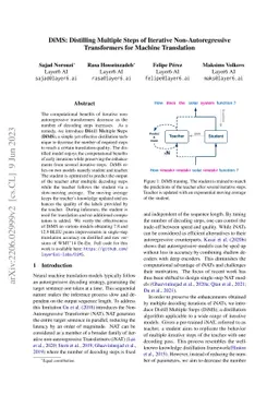 DiMS: Distilling Multiple Steps of Iterative Non-Autoregressive
  Transformers for Machine Translation