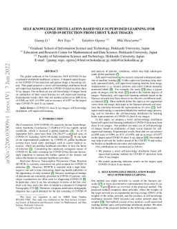 Self-Knowledge Distillation based Self-Supervised Learning for Covid-19
  Detection from Chest X-Ray Images