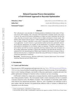 Relaxed Gaussian process interpolation: a goal-oriented approach to Bayesian optimization