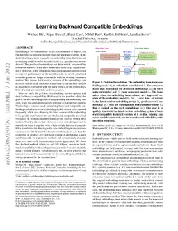 Learning Backward Compatible Embeddings