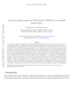 Continuous Hyper-parameter OPtimization (CHOP) in an ensemble Kalman
  filter