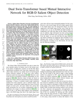 Dual Swin-Transformer based Mutual Interactive Network for RGB-D Salient
  Object Detection