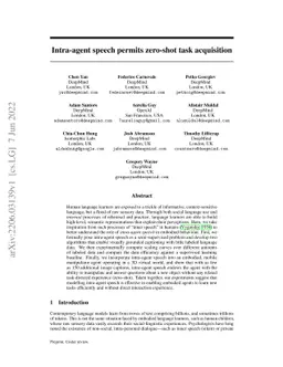 Intra-agent speech permits zero-shot task acquisition