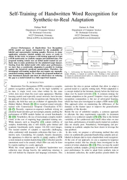 Self-Training of Handwritten Word Recognition for Synthetic-to-Real
  Adaptation