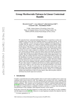 Group Meritocratic Fairness in Linear Contextual Bandits
