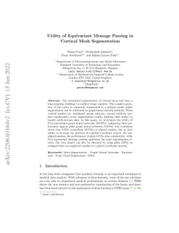 Utility of Equivariant Message Passing in Cortical Mesh Segmentation