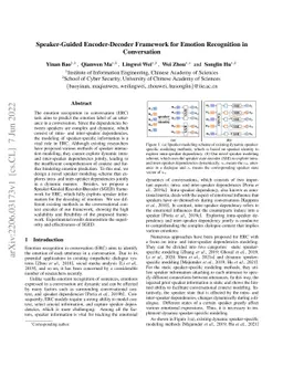 Speaker-Guided Encoder-Decoder Framework for Emotion Recognition in
  Conversation