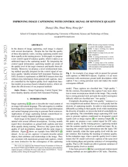 Improving Image Captioning with Control Signal of Sentence Quality