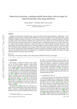 Omnivision forecasting: combining satellite observations with sky images
  for improved intra-hour solar energy predictions