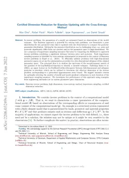 Certified Dimension Reduction for Bayesian Updating with the
  Cross-Entropy Method