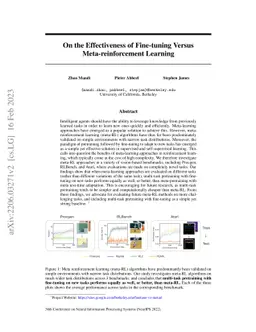 On the Effectiveness of Fine-tuning Versus Meta-reinforcement Learning