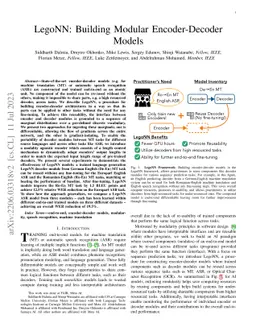 LegoNN: Building Modular Encoder-Decoder Models