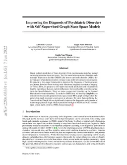 Improving the Diagnosis of Psychiatric Disorders with Self-Supervised
  Graph State Space Models