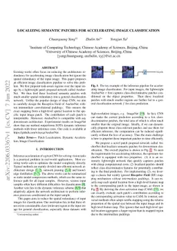 Localizing Semantic Patches for Accelerating Image Classification