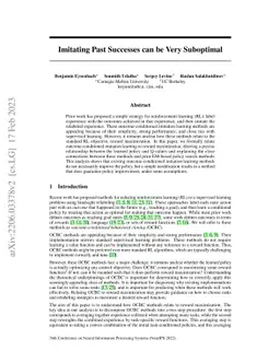 Imitating Past Successes can be Very Suboptimal