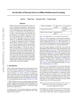 On the Role of Discount Factor in Offline Reinforcement Learning