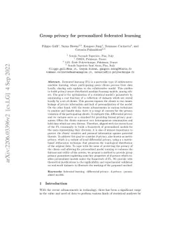 Group privacy for personalized federated learning