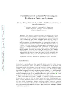 The Influence of Dataset Partitioning on Dysfluency Detection Systems