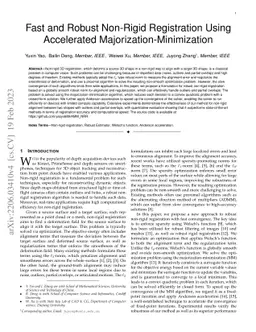Fast and Robust Non-Rigid Registration Using Accelerated
  Majorization-Minimization