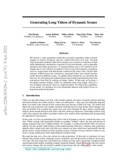 Generating Long Videos of Dynamic Scenes