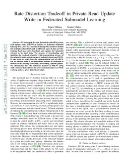 Rate Distortion Tradeoff in Private Read Update Write in Federated
  Submodel Learning